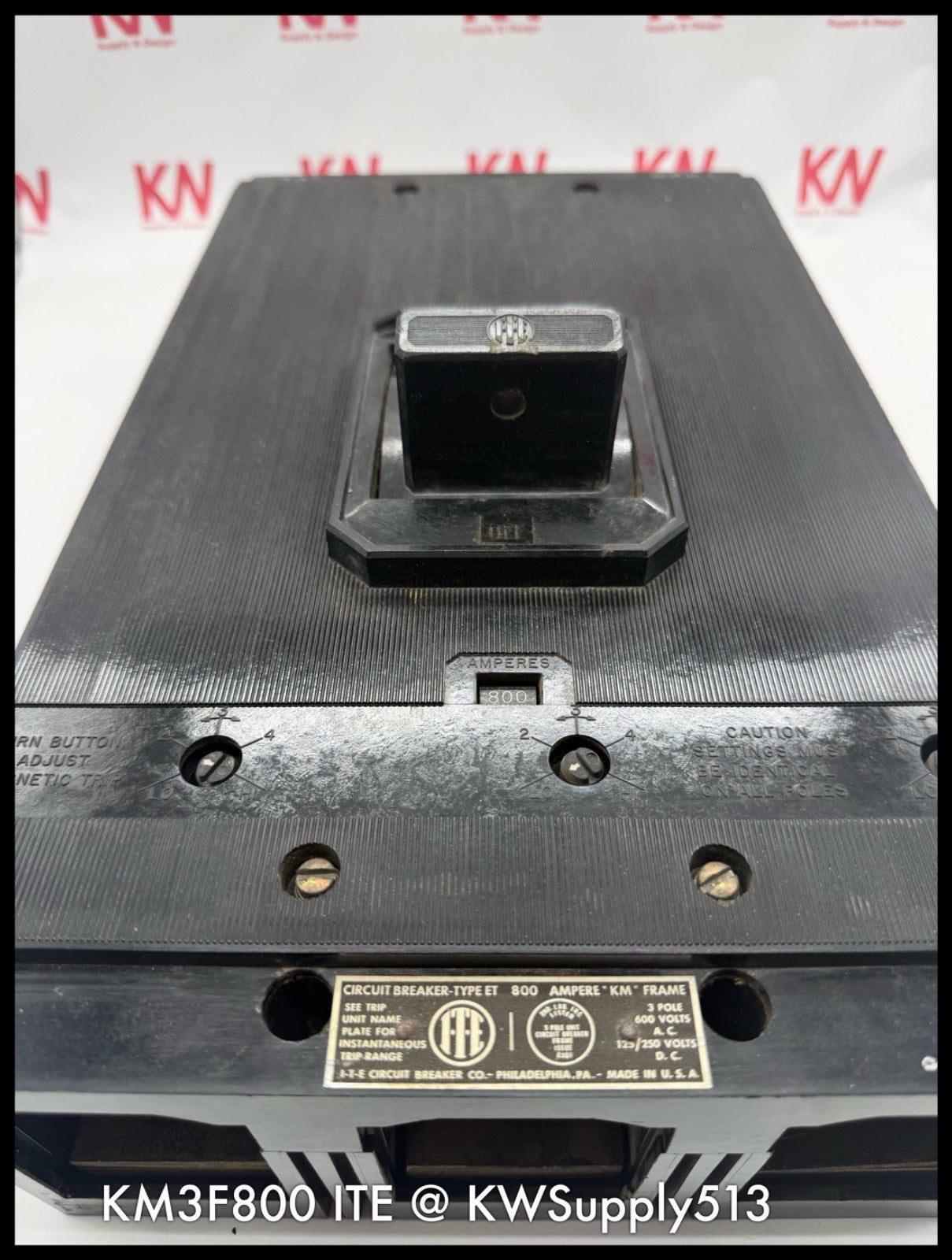 KM3F800~ITE KM3F800 800A 3P 3PH  600V TM Circuit Breaker-Used