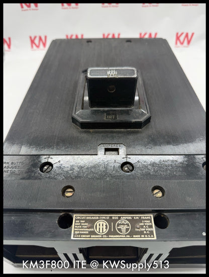 KM3F800~ITE KM3F800 800A 3P 3PH  600V TM Circuit Breaker-Used