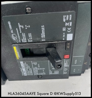 HLA36045AAYE~Square D HLA36045AAYE 45A Circuit Breaker with AS &EH Unused