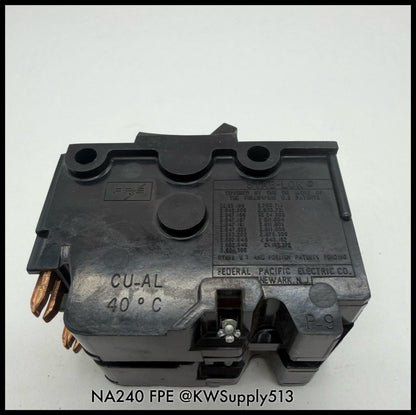 NA240~FPE NA240 40A 2P 120/240VAC 10KA Circuit Breaker-Used