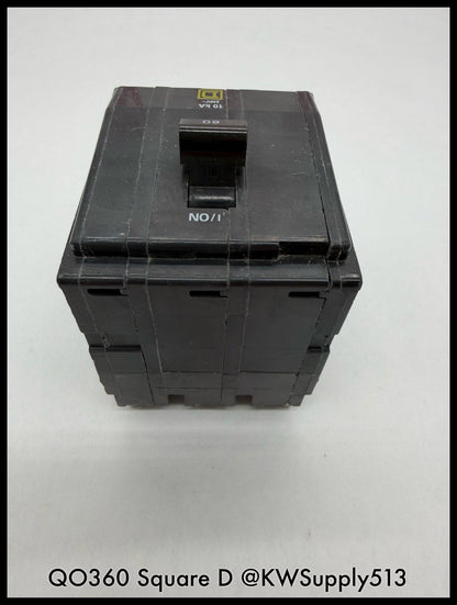 QO360~Square D QO360 60A 3P 3PH 240VAC  Circuit Breaker-Used