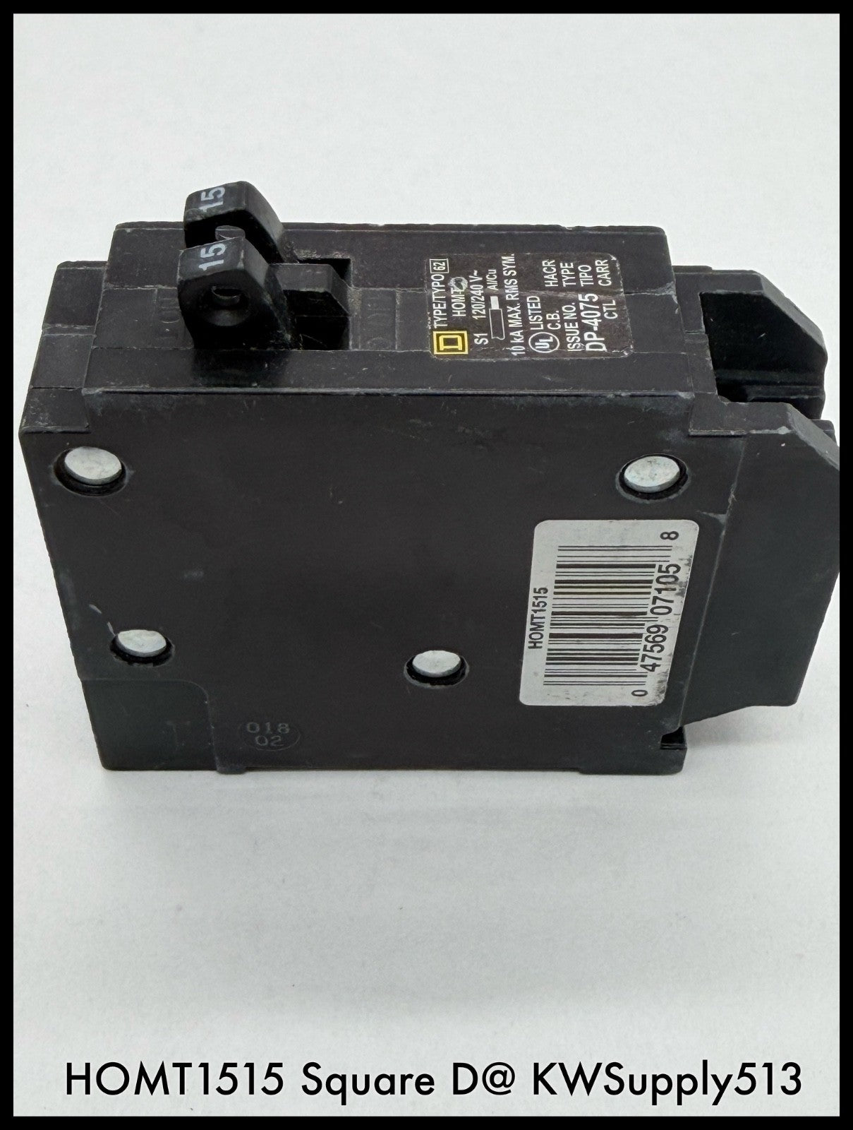 HOMT1515~Square D HOMT1515 15/15A 120VAC 2x1 Pole Tadem TM Circuit Breaker-Used