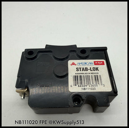 NB111020~FPE NB111020 20A 1P 120/240V Circuit Breaker-Used