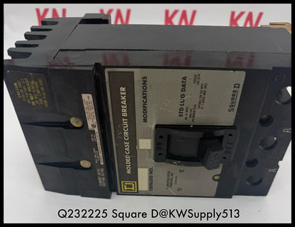 Q232225~Square D Q232225 225A 3P 3PH 240V 10KA I-Line Circuit Breaker-Used