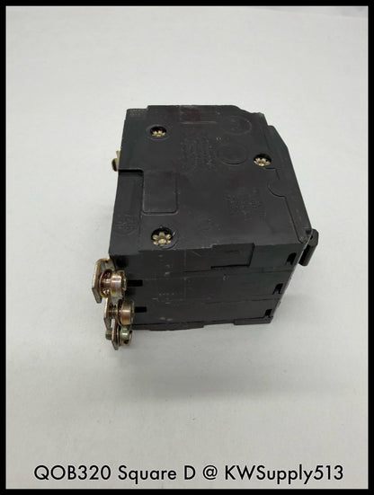 QOB320~Square D QOB320 20A 3P 3PH 240VAC 10KA TM Mini Circuit Breaker-Used