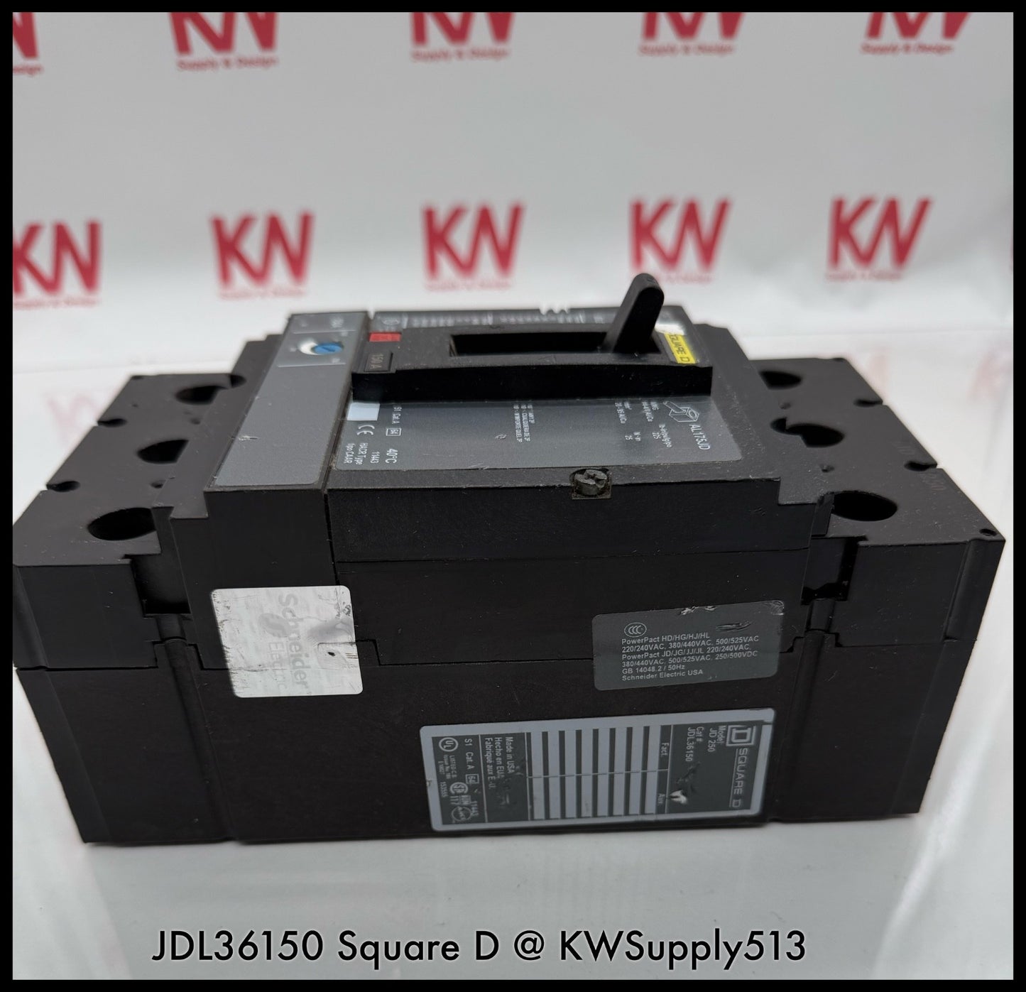 JDL36150~Square D JDL36150 150A 3P 3PH 600VAC 65KA Circuit Breaker -Used