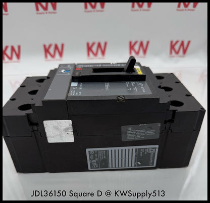 JDL36150~Square D JDL36150 150A 3P 3PH 600VAC 65KA Circuit Breaker -Used
