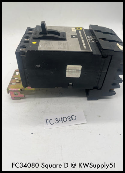 FC34080~ Square D FC34080 80A 3P 480V I-Line Circuit Breaker-Used