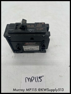 MP115~Murrary MP115 15A 1P 120V 60Hz 10KA Circuit Breaker -Used