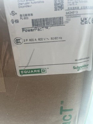 PJA36080CU63CE1ACSAYP ~ Square D 800A 3P 600V With AS ST PL Unused Surplus