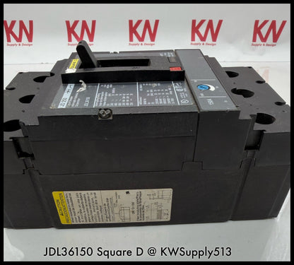 JDL36150~Square D JDL36150 150A 3P 3PH 600VAC 65KA Circuit Breaker -Used