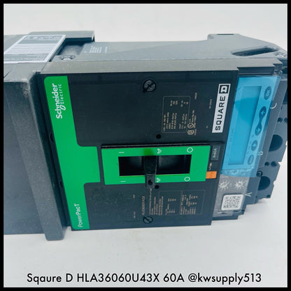 HLA36060U43X ~ Square D HLA36060U43X 60A (VTRIPHJ) Powerpact MCCB Unused Surplus